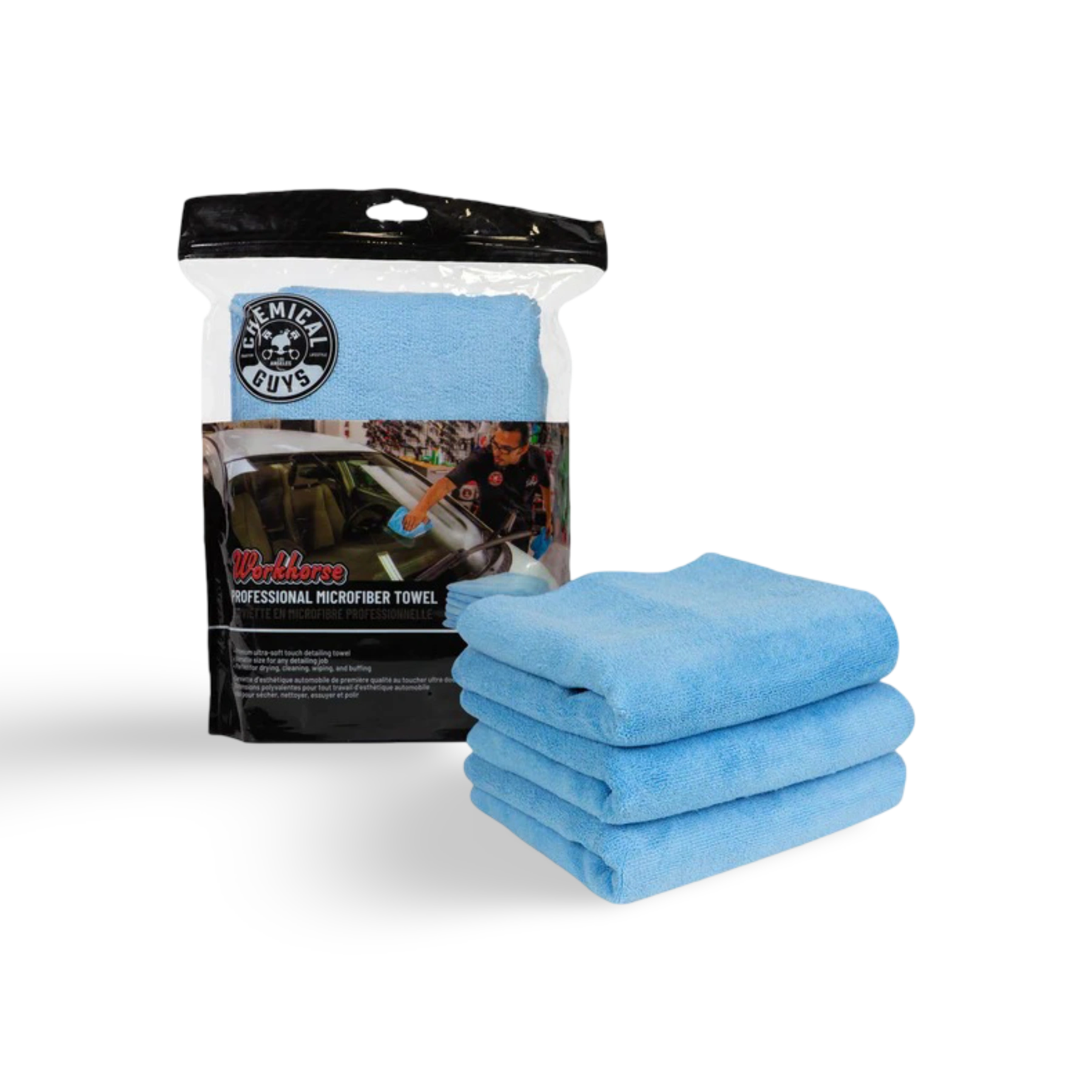 Chemical Guys Workhorse Professional Grade Microfiber Towels 3 pack – essentiële Microvezeldoek Auto, Droogdoeken Voor Auto car detailing producten voor auto dieptereiniging, auto interieur reinigen, tapijt auto reinigen, Krassen Verwijderen Auto, lederen autozetels reinigen, en als onderdeel van auto wassen producten.