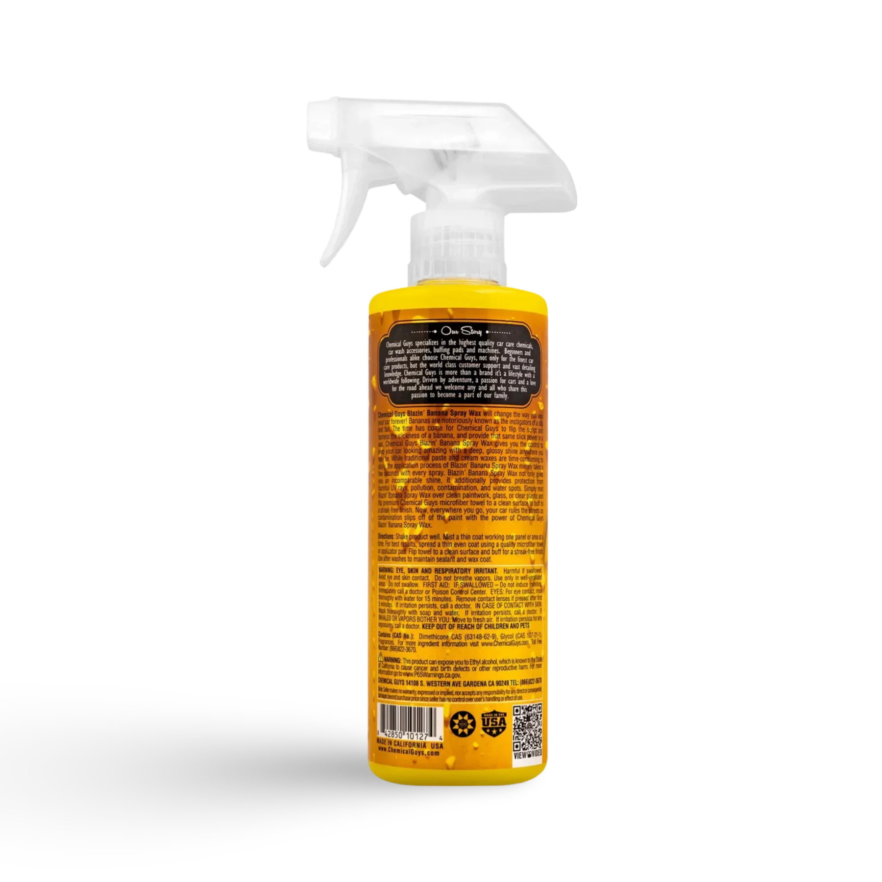 Chemical Guys Blazin Banana Spraywax – essentieel in car detailing producten voor auto dieptereiniging, auto wassen producten, en krassen verwijderen auto. Ideaal als coating auto, glascoating auto, en keramische coating auto. Biedt uitstekende velg bescherming.