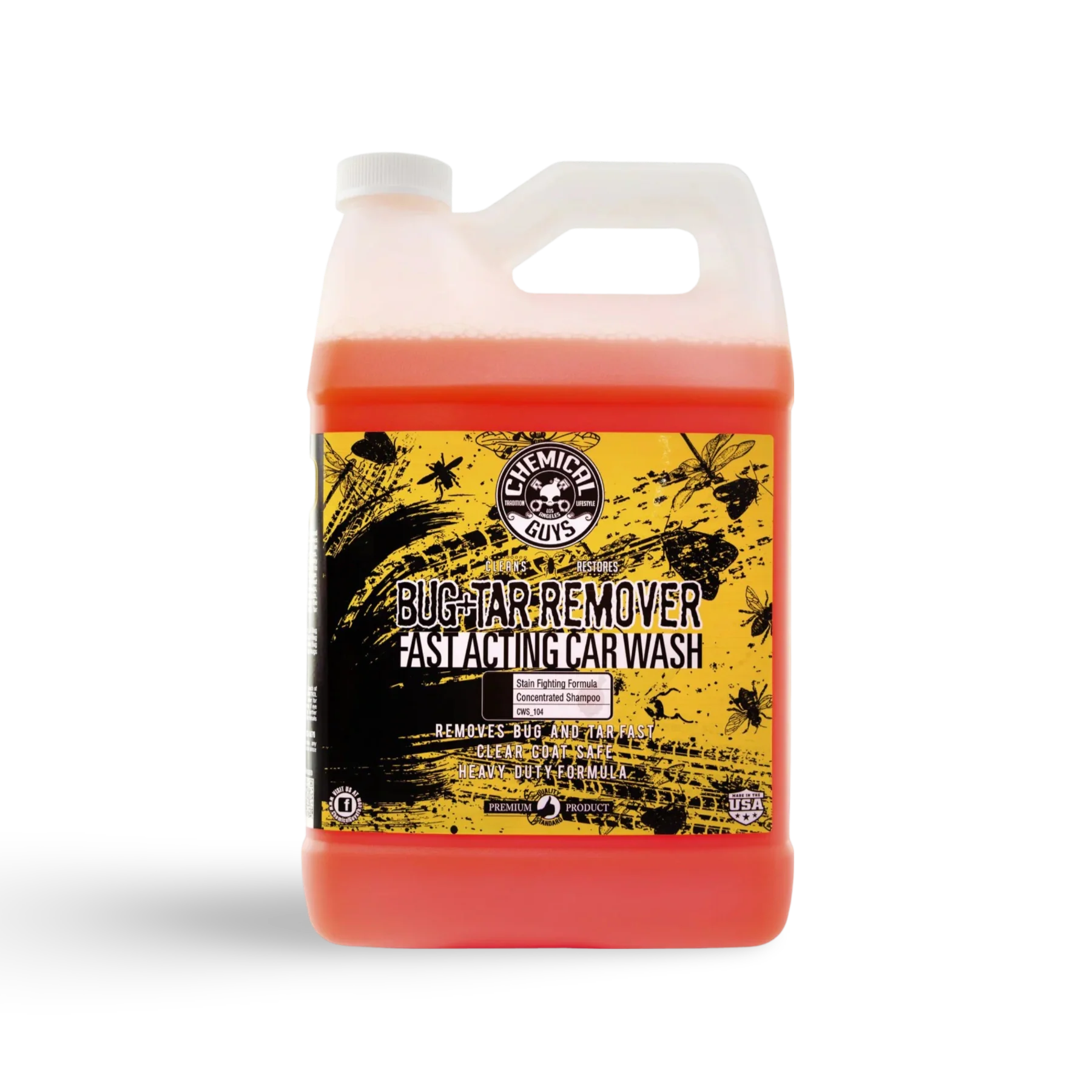 Chemical Guys Bug + Tar Remover – Autoshampoo, Autoshampoo Met Wax, onderdeel van Car Detailing Producten voor Auto Dieptereiniging, insecten verwijderaar, Auto Wassen Producten en past voor foam gun.