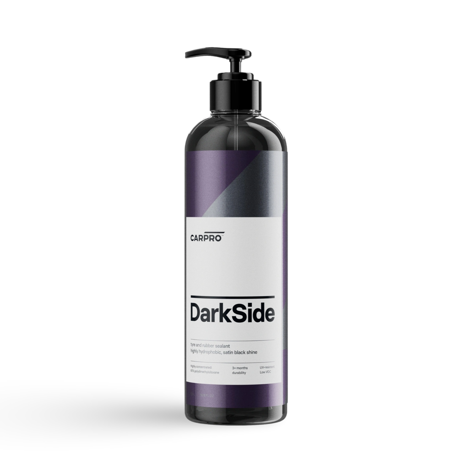 CARPRO DarkSide Tire & Rubber Sealant – essentieel in car detailing producten voor auto dieptereiniging, auto wassen producten, en krassen verwijderen auto. Ideaal als coating auto, glascoating auto, en keramische coating auto. Biedt uitstekende velg bescherming.