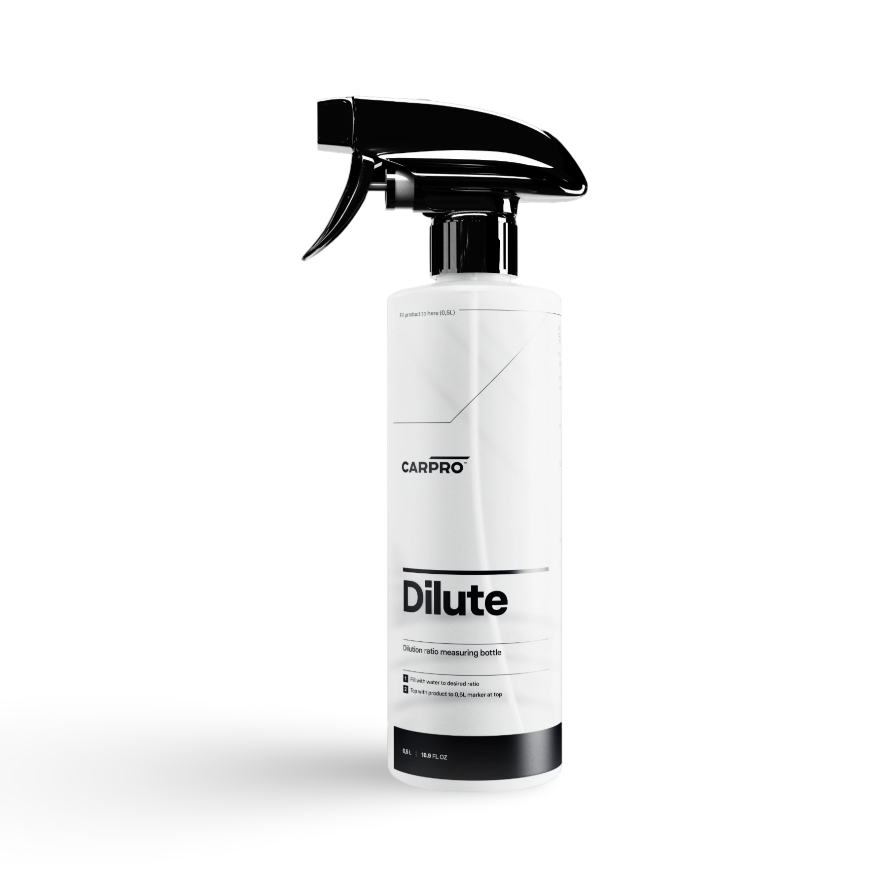 CARPRO Dilute Bottle – essentieel in car detailing producten voor auto dieptereiniging, auto polieren, auto polijsten en krassen verwijderen auto. Ideaal als coating auto, glascoating auto, en keramische coating auto.