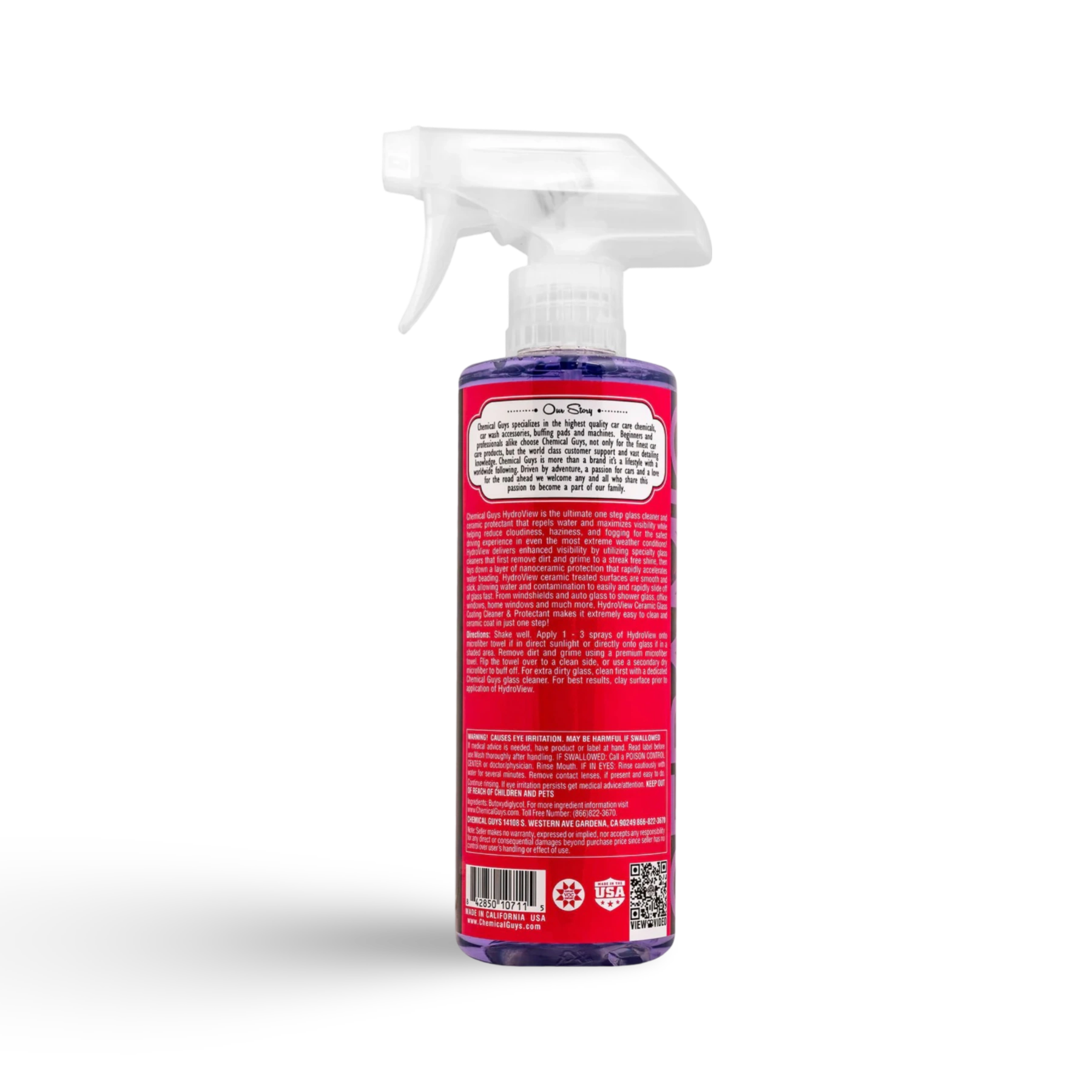 Chemical Guys HydroView Ceramic Glass Cleaner & Coating voor car detailing producten. Ideaal voor auto dieptereiniging en coating auto. Perfect voor auto auto polijsten, krassen verwijderen auto en glascoating auto met keramische coating auto.