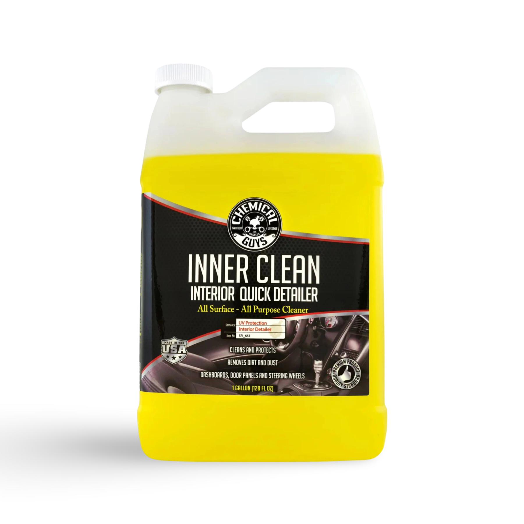 Chemical Guys InnerClean Interior Quick Detailer & Protectant voor auto interieur reinigen, ideaal voor tapijt auto reinigen en lederen autozetels reinigen, onmisbaar in auto dieptereiniging en auto wassen producten binnen car detailing producten.