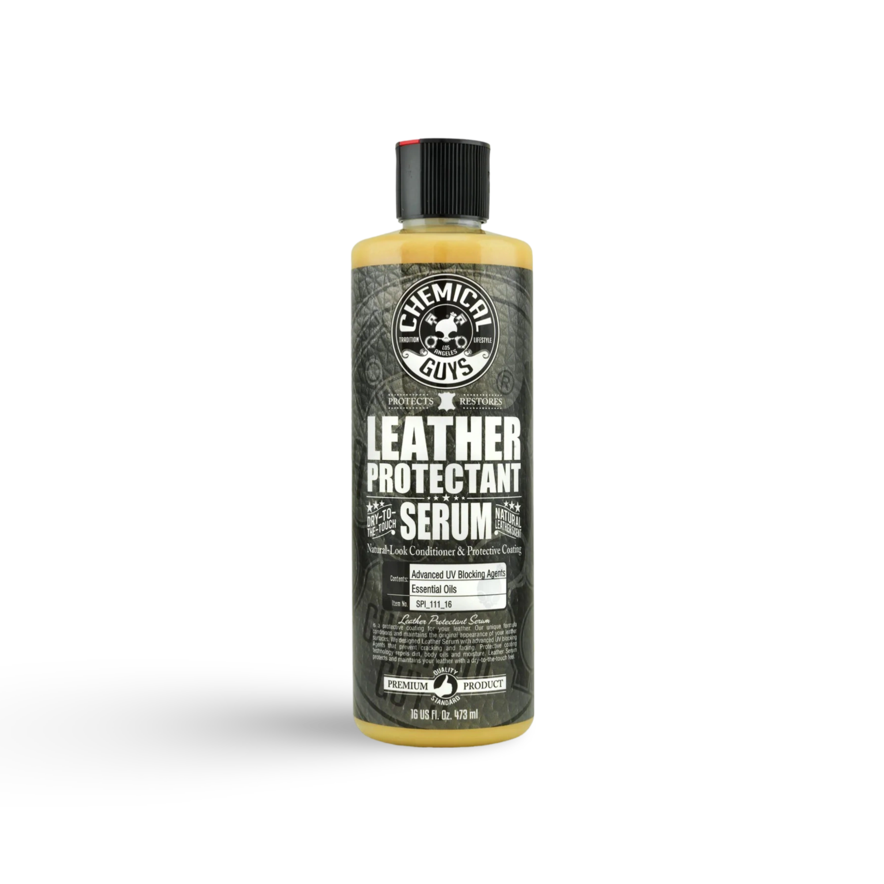 Chemical Guys Leather Serum voor auto interieur reinigen, ideaal voor tapijt auto reinigen en lederen autozetels reinigen, onmisbaar in auto dieptereiniging en auto wassen producten binnen car detailing producten.