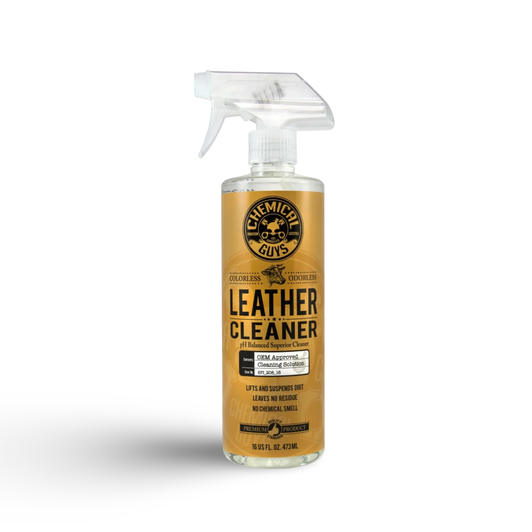 Chemical Guys Leather Cleaner voor auto interieur reinigen, ideaal voor tapijt auto reinigen en lederen autozetels reinigen, onmisbaar in auto dieptereiniging en auto wassen producten binnen car detailing producten.