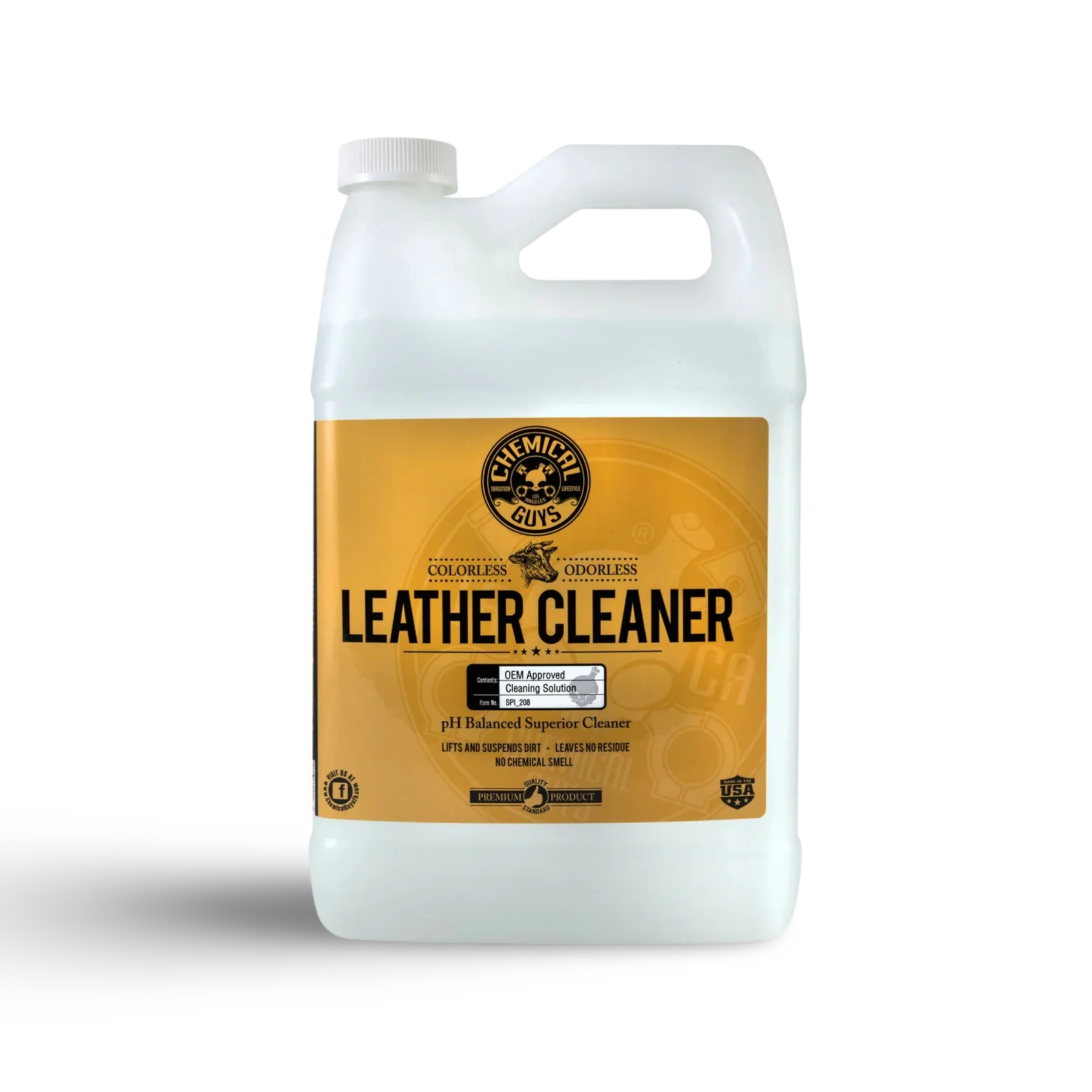 Chemical Guys Leather Cleaner voor auto interieur reinigen, ideaal voor tapijt auto reinigen en lederen autozetels reinigen, onmisbaar in auto dieptereiniging en auto wassen producten binnen car detailing producten.