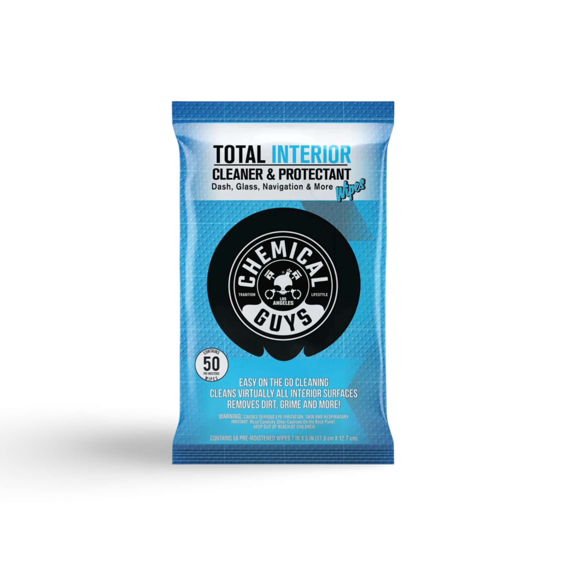 Chemical Guys Total Interior Wipes – essentiële car detailing producten voor auto dieptereiniging, auto interieur reinigen, tapijt auto reinigen, Krassen Verwijderen Auto, lederen autozetels reinigen, en als onderdeel van auto wassen producten.