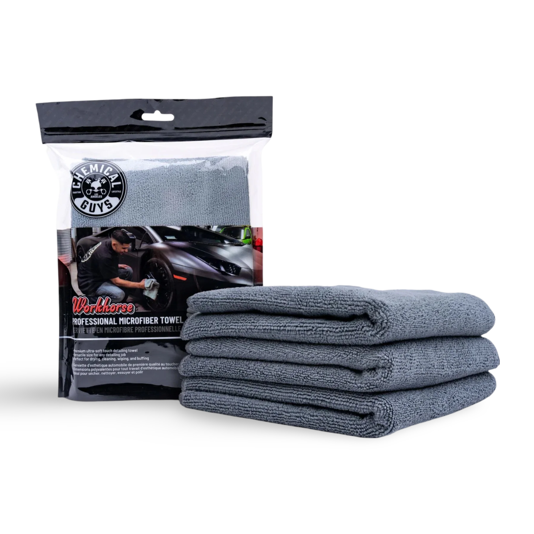 Chemical Guys Workhorse Professional Grade Microfiber Towels 3 pack – essentiële Microvezeldoek Auto, Droogdoeken Voor Auto car detailing producten voor auto dieptereiniging, auto interieur reinigen, tapijt auto reinigen, Krassen Verwijderen Auto, lederen autozetels reinigen, en als onderdeel van auto wassen producten.